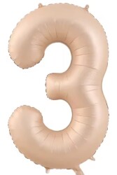 Beysüs Pudra Rengi Mat 3 Rakam Folyo Balon 100 cm - Beysüs