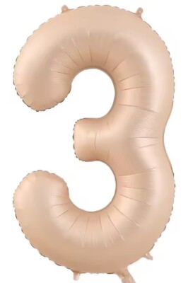 Beysüs Pudra Rengi Mat 3 Rakam Folyo Balon 100 cm - 1