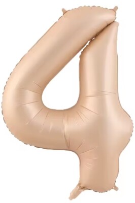 Beysüs Pudra Rengi Mat 4 Rakam Folyo Balon 100 cm - 1