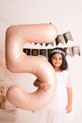 Beysüs Pudra Rengi Mat 5 Rakam Folyo Balon 100 cm - 2