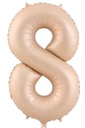 Beysüs Pudra Rengi Mat 8 Rakam Folyo Balon 100 cm - Beysüs