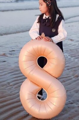 Beysüs Pudra Rengi Mat 8 Rakam Folyo Balon 100 cm - 2