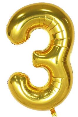Beysüs Rakam Folyo Balon Gold 3 Rakam 40 İnç - 1