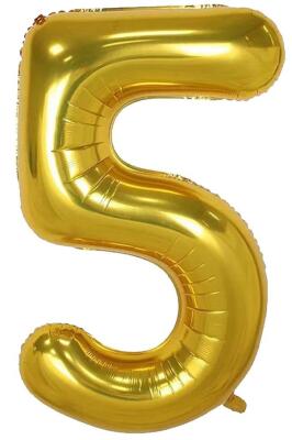 Beysüs Rakam Folyo Balon Gold 5 Rakam 40 İnç - 1