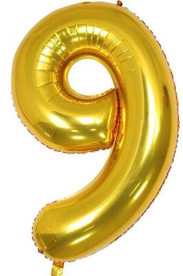 Beysüs Rakam Folyo Balon Gold 9 Rakam 40 İnç - 1