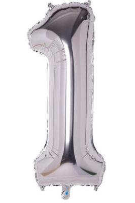 Beysüs Rakam Folyo Balon Gümüş 1 Rakam 40 İnç - 1