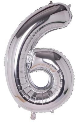Beysüs Rakam Folyo Balon Gümüş 6 Rakam 40 İnç - 1