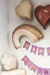 Beysüs Retro Gökkuşağı Folyo Balon Pembe - 3
