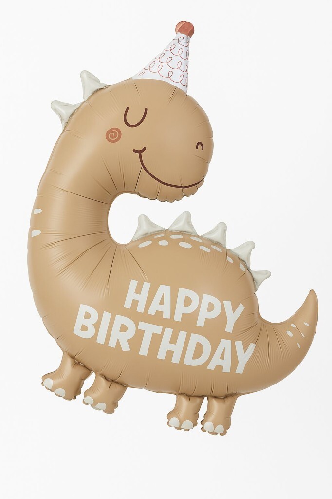 Beysüs Retro Sevimli Dinazor Happy Birthday Yazılı Folyo Balon - 2