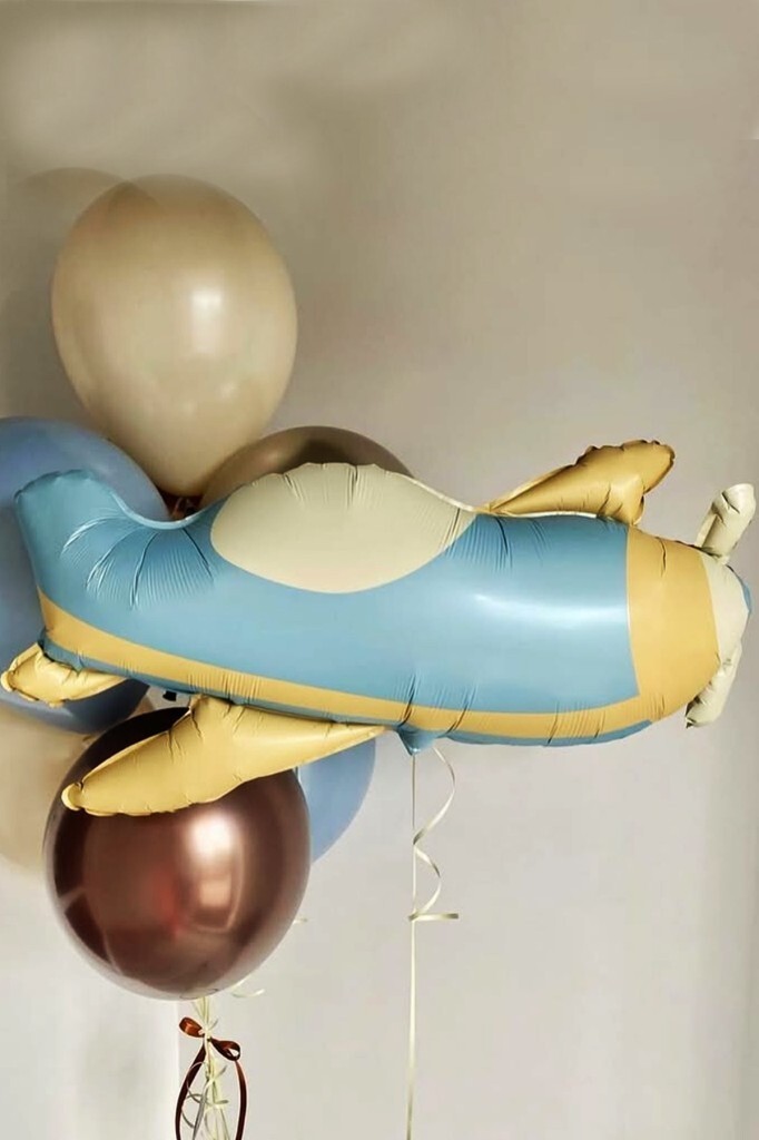 Beysüs Retro Uçak Folyo Balon Mavi - 3