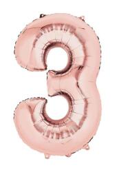 Beysüs Rose Gold Bakır Büyük Folyo 3 Rakam Balon 100 Cm 40inc - Beysüs
