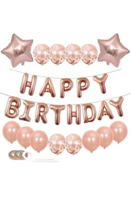 Beysüs Rose Gold Happy Birthday Doğumgünü Seti - 1