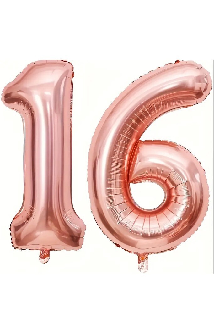 BeySüS Rosegold 16 Rakam Folyo Balon 80 cm - 1