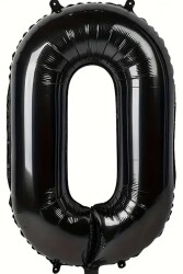 Beysüs Siyah 0 Rakam Folyo Balon 80 cm - Beysüs