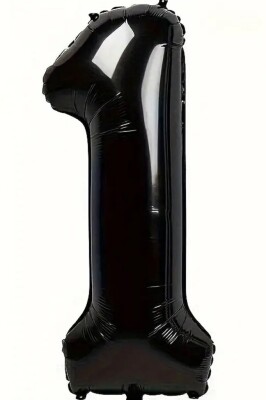 Beysüs Siyah 1 Rakam Folyo Balon 80 cm - 1