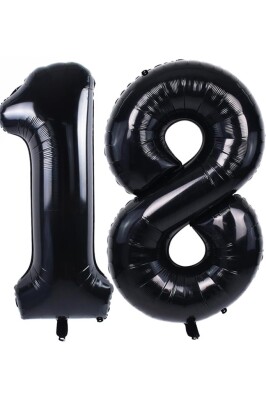 Beysüs Siyah 18 Rakam Folyo Balon 80 cm - 1
