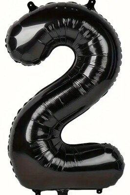 Beysüs Siyah 2 Rakam Folyo Balon 80 cm - 1
