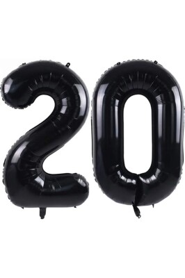 Beysüs Siyah 20 Rakam Folyo Balon - 1