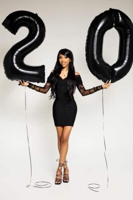 Beysüs Siyah 20 Rakam Folyo Balon - 3