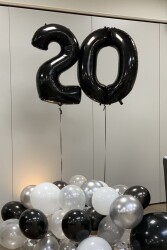 Beysüs Siyah 20 Rakam Folyo Balon - 4