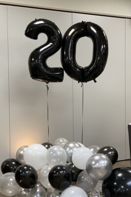 Beysüs Siyah 20 Rakam Folyo Balon - 4