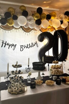 Beysüs Siyah 20 Rakam Folyo Balon - 5