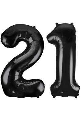 Beysüs Siyah 21 Rakam Folyo Balon - 1