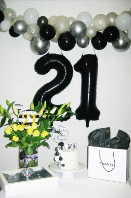 Beysüs Siyah 21 Rakam Folyo Balon - 3