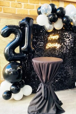 Beysüs Siyah 21 Rakam Folyo Balon - 4