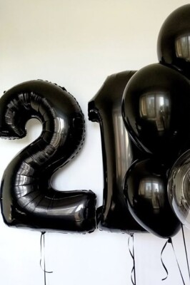Beysüs Siyah 21 Rakam Folyo Balon - 6