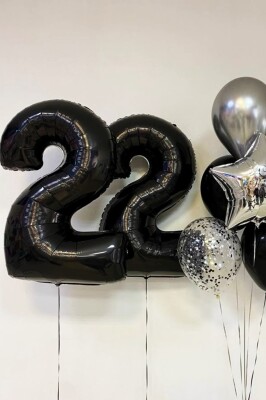 Beysüs Siyah 22 Rakam Folyo Balon - 2