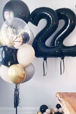Beysüs Siyah 22 Rakam Folyo Balon - 3