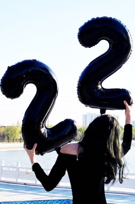 Beysüs Siyah 22 Rakam Folyo Balon - 9