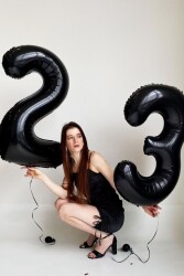 Beysüs Siyah 23 Rakam Folyo Balon - 5