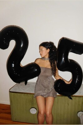 Beysüs Siyah 25 Rakam Folyo Balon - 4