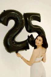Beysüs Siyah 25 Rakam Folyo Balon - 3