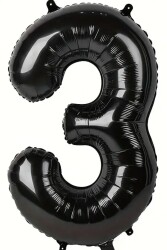 Beysüs Siyah 3 Rakam Folyo Balon 80 cm - Beysüs