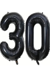 Beysüs Siyah 30 Rakam Folyo Balon 80 cm - Beysüs