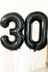 Beysüs Siyah 30 Rakam Folyo Balon 80 cm - 5