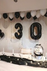 Beysüs Siyah 30 Rakam Folyo Balon 80 cm - 6