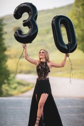 Beysüs Siyah 30 Rakam Folyo Balon 80 cm - 7