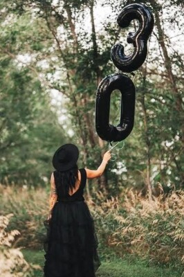 Beysüs Siyah 30 Rakam Folyo Balon 80 cm - 8