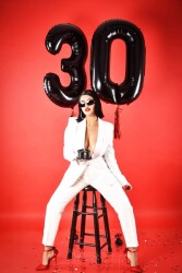 Beysüs Siyah 30 Rakam Folyo Balon 80 cm - 9