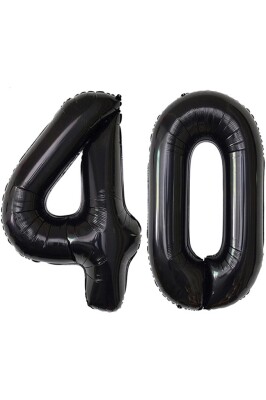 Beysüs Siyah 40 Rakam Folyo Balon - 1