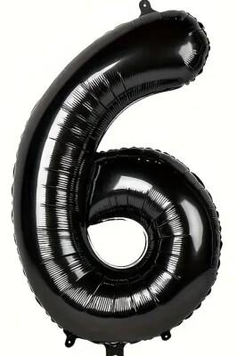 Beysüs Siyah 6 Rakam Folyo Balon 80 cm - 1