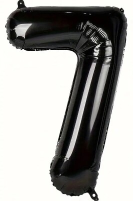 Beysüs Siyah 7 Rakam Folyo Balon 80 cm - 1