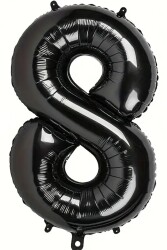 Beysüs Siyah 8 Rakam Folyo Balon 80 cm - Beysüs