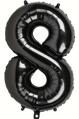 Beysüs Siyah 8 Rakam Folyo Balon 80 cm - 1