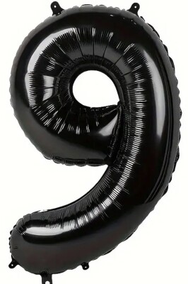 Beysüs Siyah 9 Rakam Folyo Balon 80 cm - 1