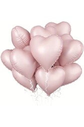Beysüs Soft Pembe Retro Kalp Folyo Balon 18 inç 5 Adet - Beysüs